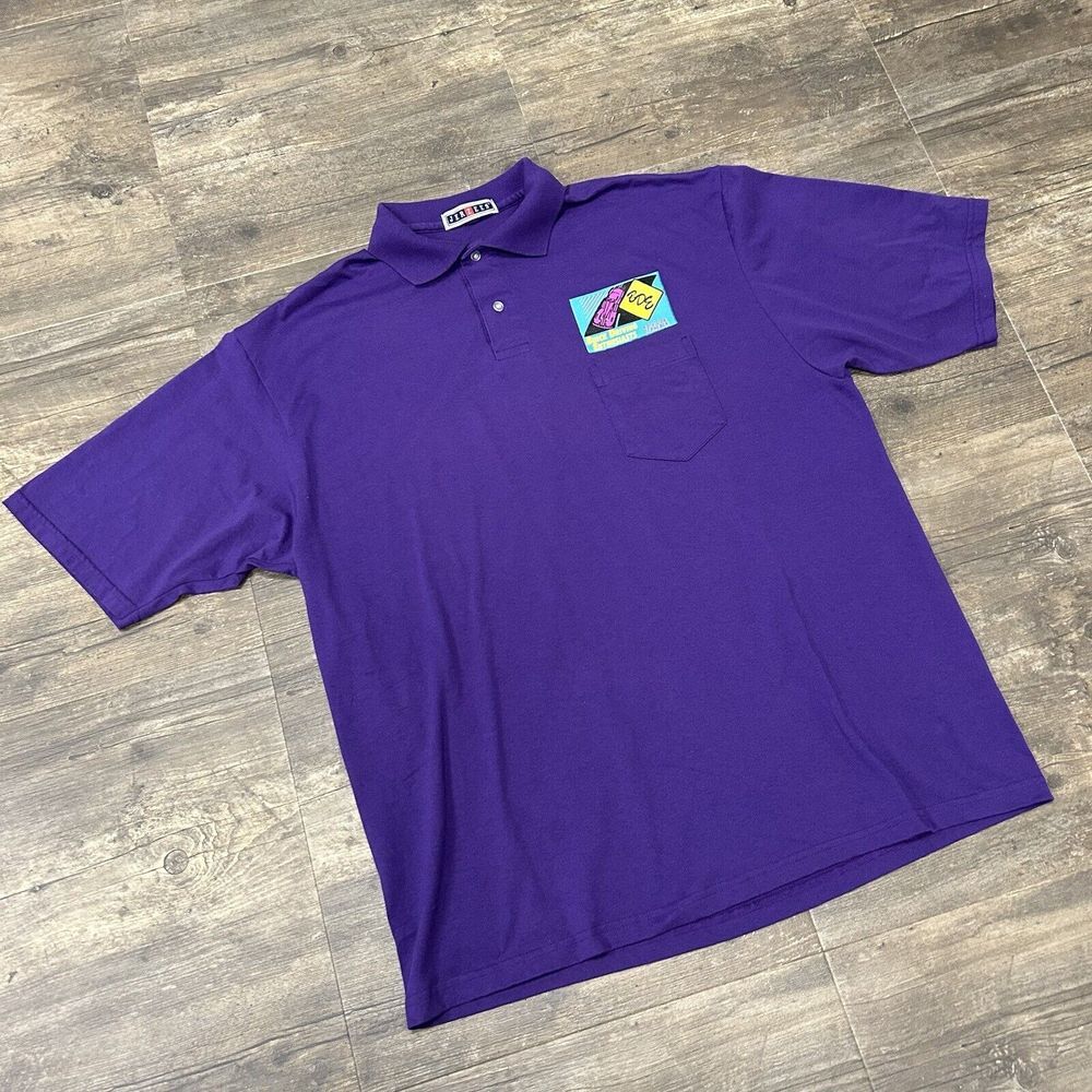 Vintage Jerzees Polo Shirt‎ BUICK DRIVING ENTHUSIASTS Men Size XL Purple